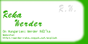 reka werder business card